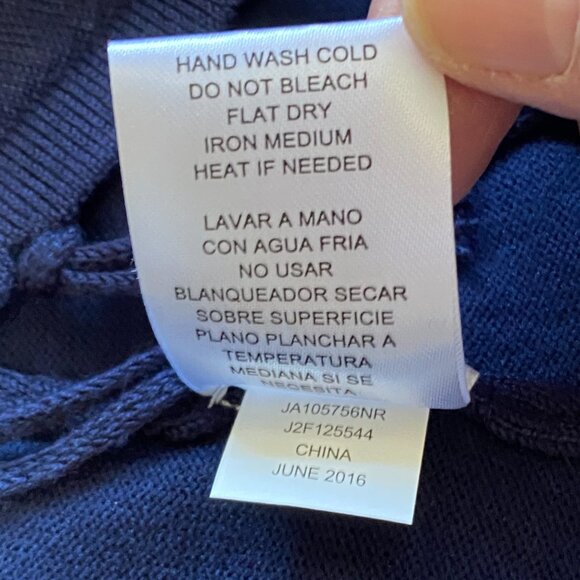 JOSEPH A. Navy Blue Rayon Fringe Hem Open Cardigan High-Low Sweater S - Picture 14 of 15